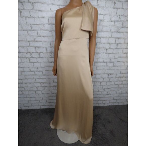 $285 BHLDN Sachin & Babi Chelsea One Shoulder Bow Gown in Neutral 4 NEW - Picture 4 of 16